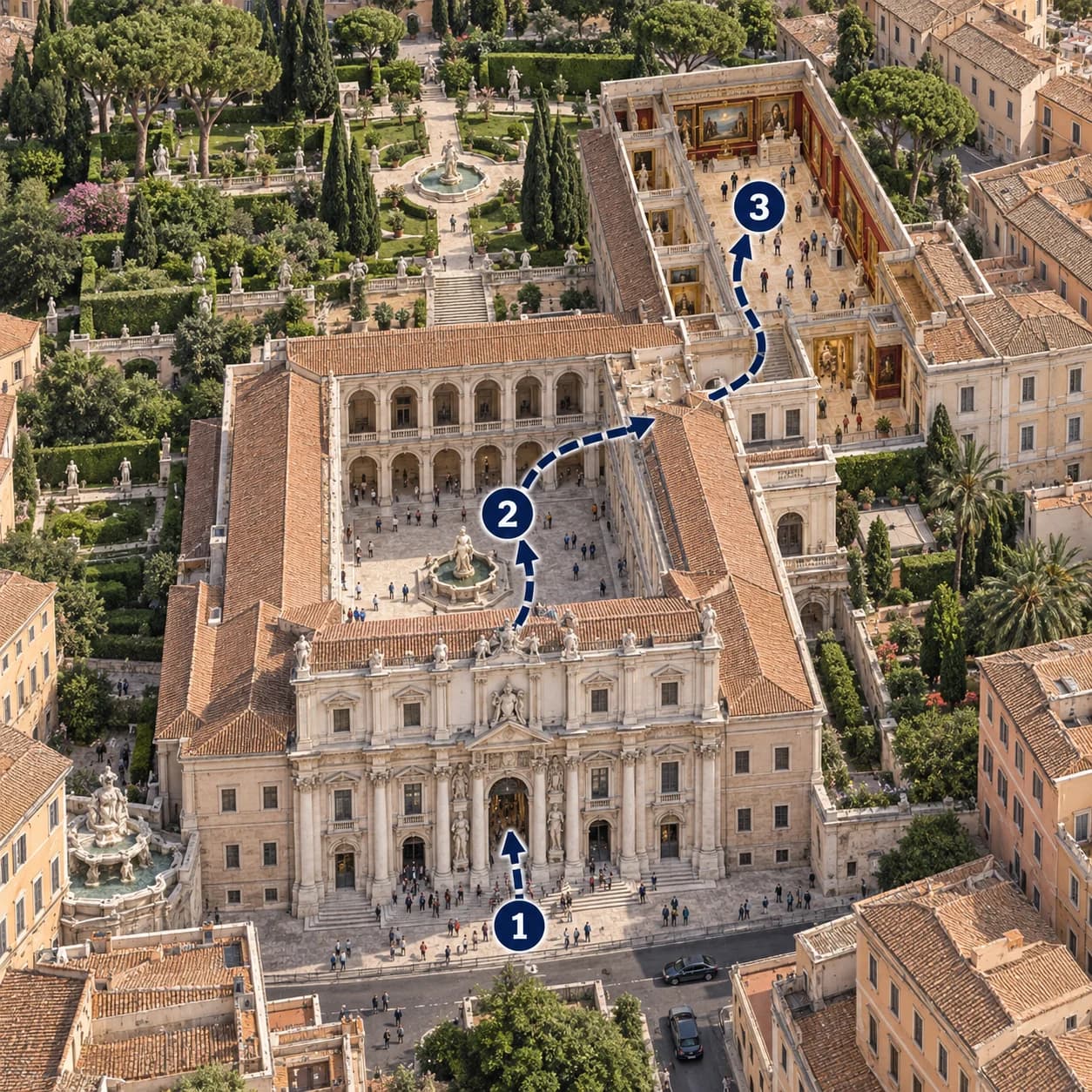 Route map: Meet and check in, Palazzo Barberini Guided Tour, Complete the experience