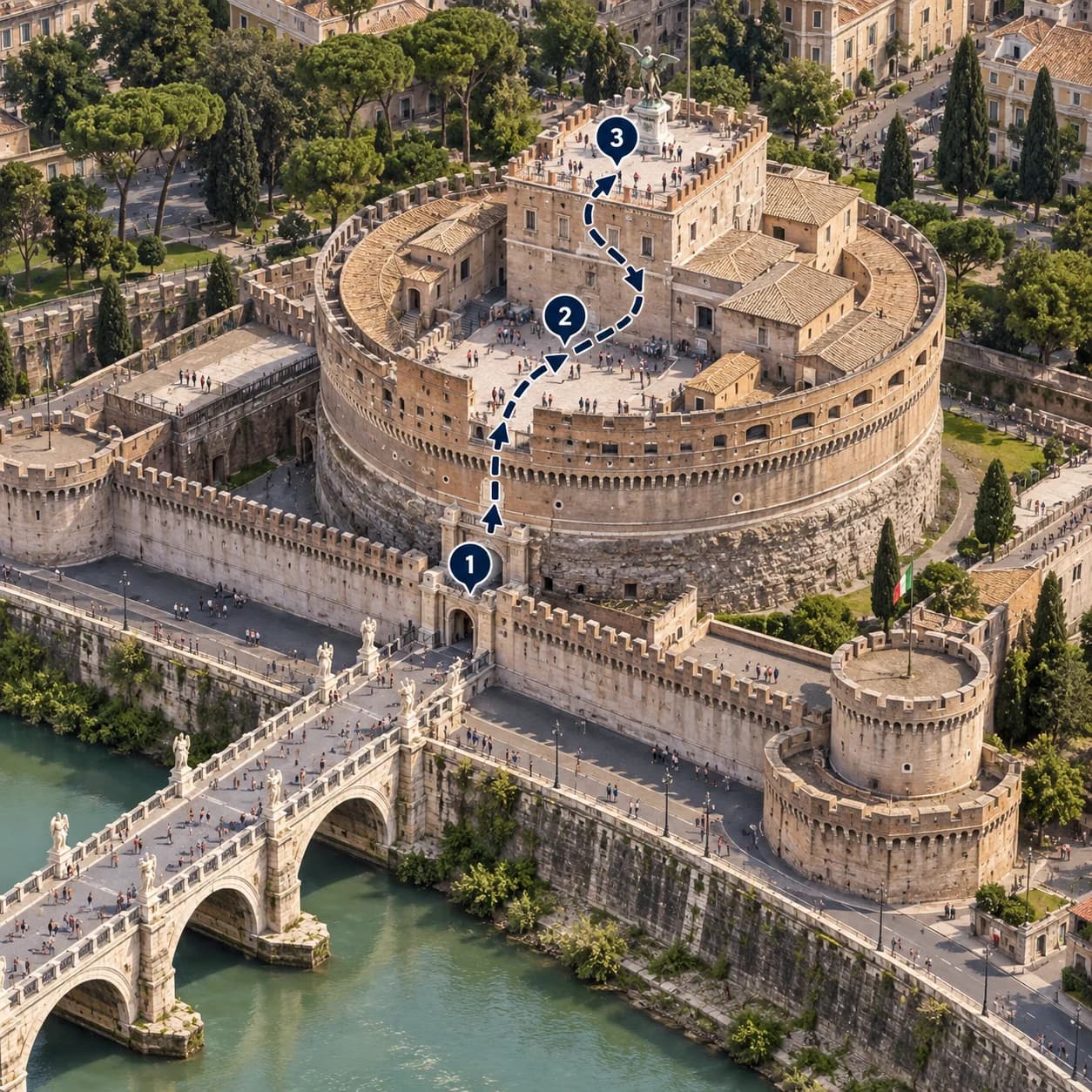 Route map: Meet and check in, Castel Sant'Angelo Guided Tour, Complete the experience