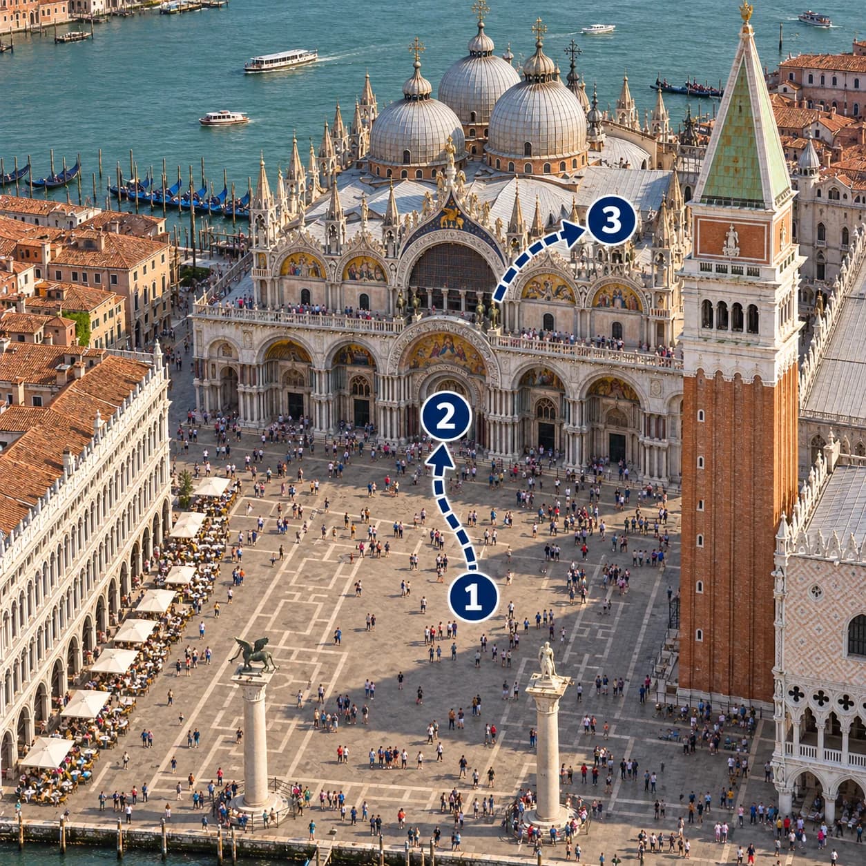 Route map: Meet and check in, St Mark's Basilica Ticket and Audio Guide, Complete the experience