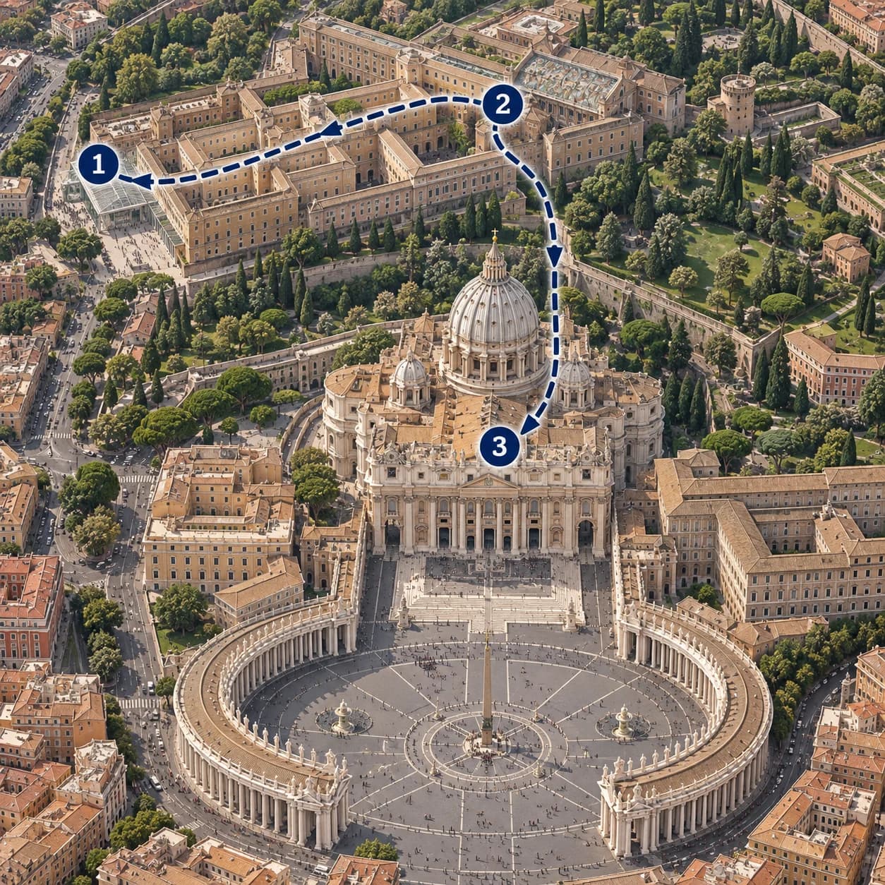 Route map: Meet and check in, Vatican Museums, Sistine Chapel and St Peter's Private Tour, Complete the experience